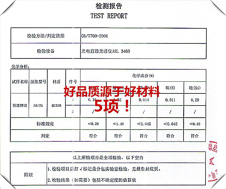 这5种成分组成的恒盛预埋槽道，品质自然不会差