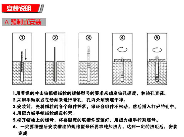 恒盛自切底机械锚栓安装说明